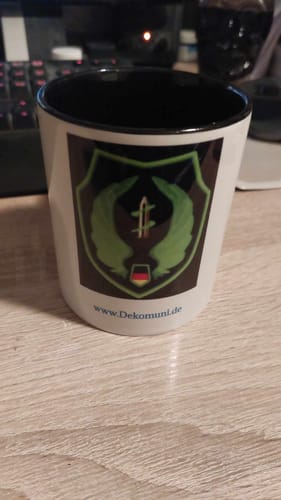 Customer photo review of TassenExpress - Becher Keramik Tasse mit Logo bedruckt 325ml Firmenlogo