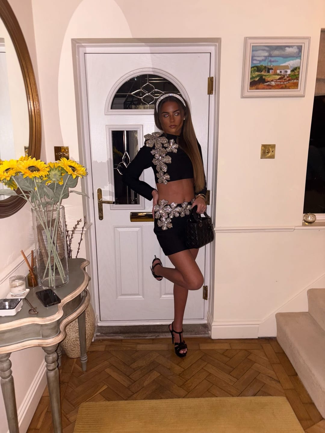 Customer photo review of Amelia Diamond Flower Bandage Two Piece Set (next Day Delivery)