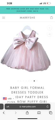 Customer photo review of Baby Girl Formal Dresses Toddler Birthday Party Dress Pink Bow Puffy Girl Pageant Princess Dress