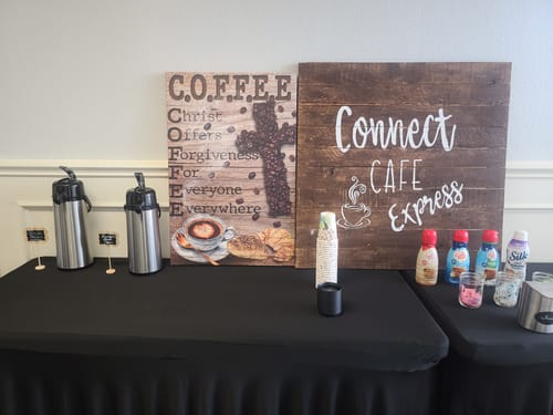 Customer photo review of Christ And Coffee Faith Sign III