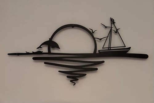 Customer photo review of Décoration murale en métal - Lever du soleil
