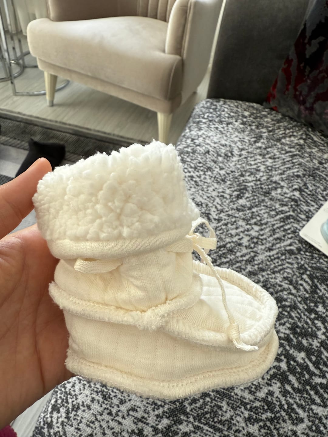 Customer photo review of Wellsoftlu Kapitone Ekru Bebek Patiği