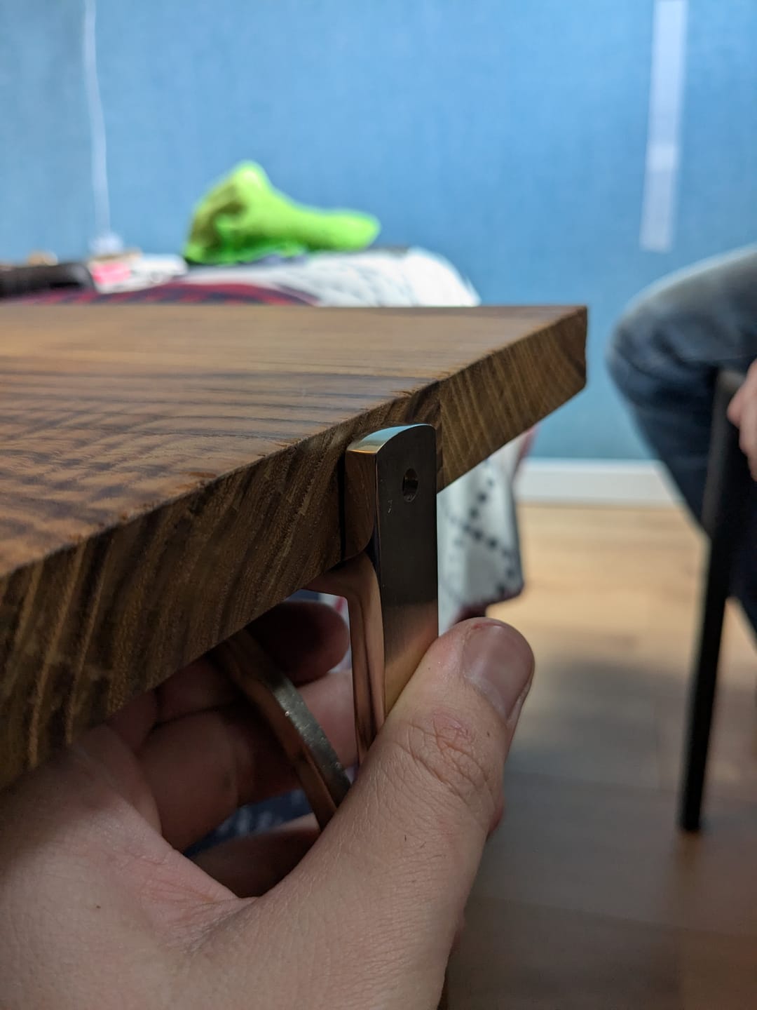 Customer photo review of Minimalist Shelf Bracket - Unlacquered Brass Polished