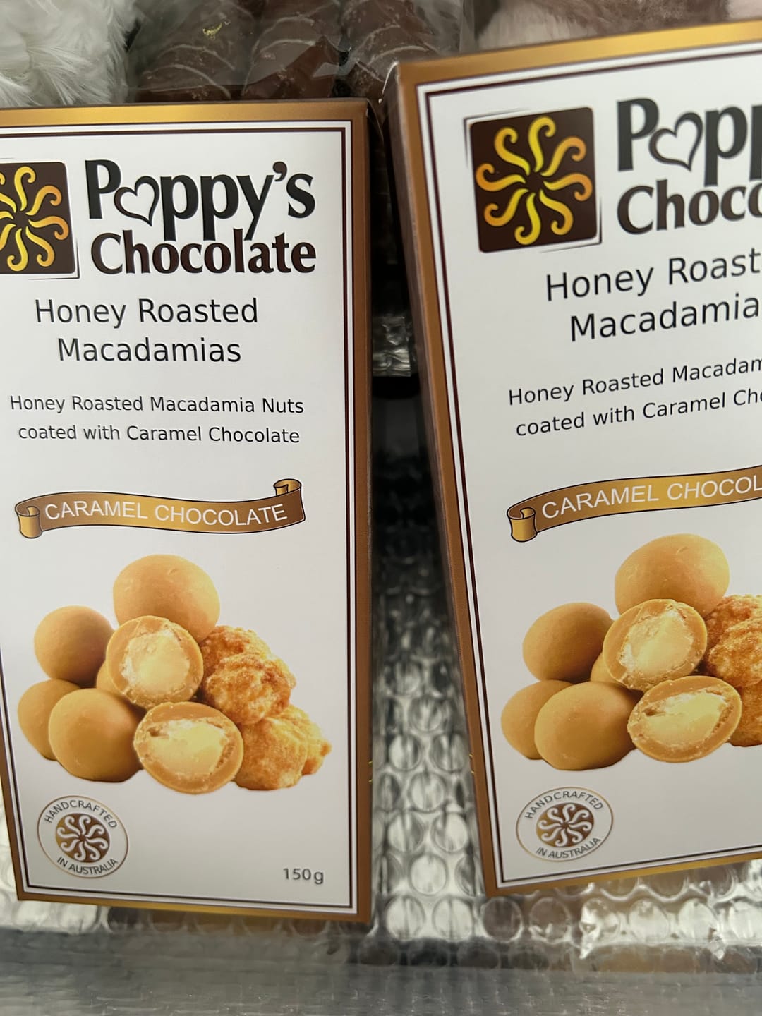 Customer photo review of Caramel Chocolate Coated Macadamias 150g