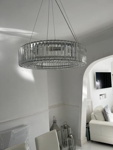 Customer photo review of 8-Light Modern Round Crystal Chandelier