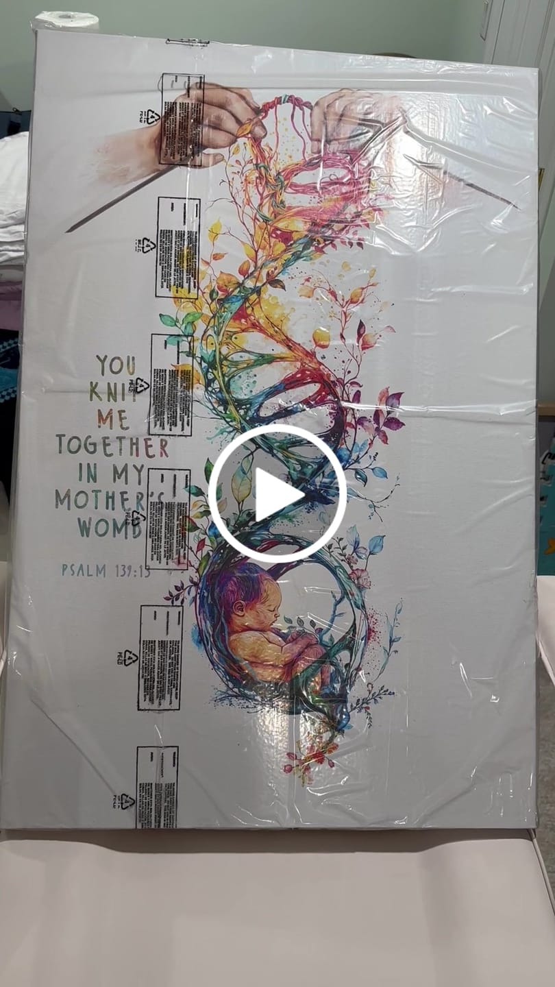 Customer video review of You Knit Me Together In My Mother's Womb, Christian Artwork, Psalm 139:13 Wall Art Canvas