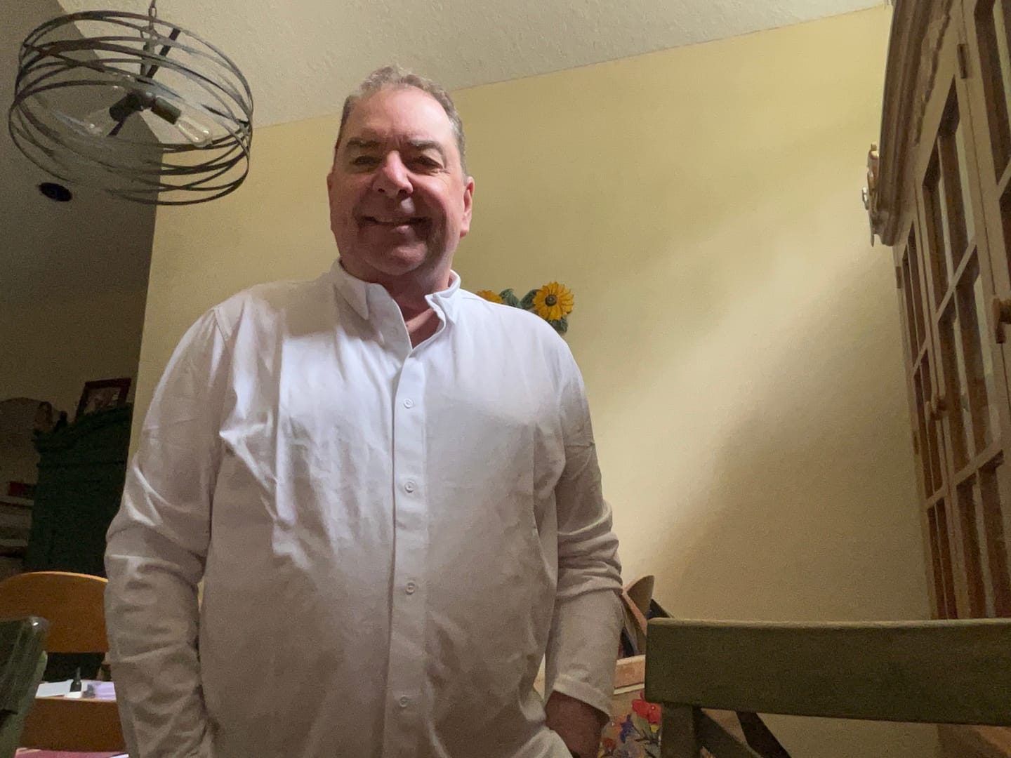 Customer photo review of Long-Sleeve Casual Button-Down: Arctic White