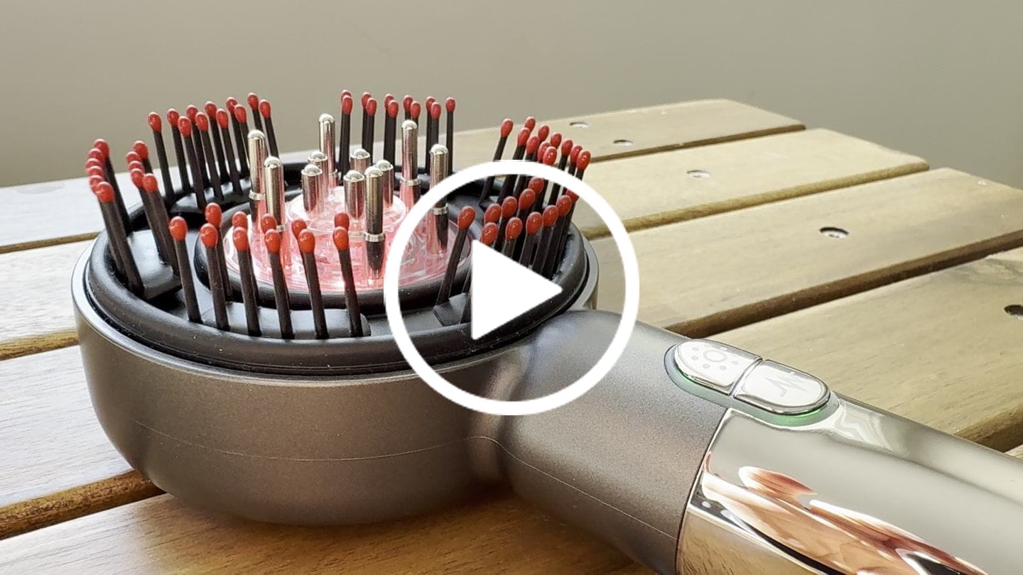 Customer video review of 3-in-1 Premium Light Therapy and Oil Massage Brush