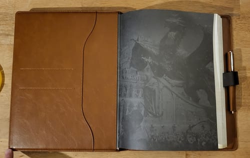 Customer photo review of Leather Gaming Book Cover | DND Book Cover