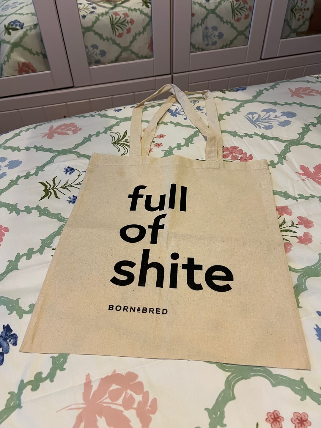 Customer photo review of Full of Shite Tote Bag