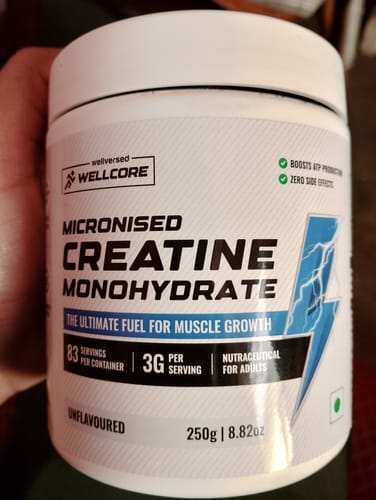 Customer photo review of Wellcore - Micronised Creatine Monohydrate (250g, 83 Servings)