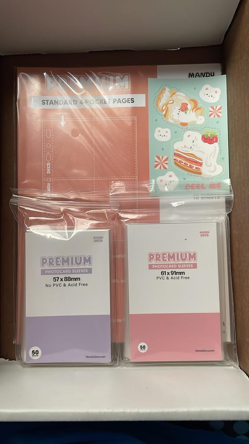 Customer photo review of PREMIUM PHOTOCARD SLEEVES - PINK VERSION (61x91MM)