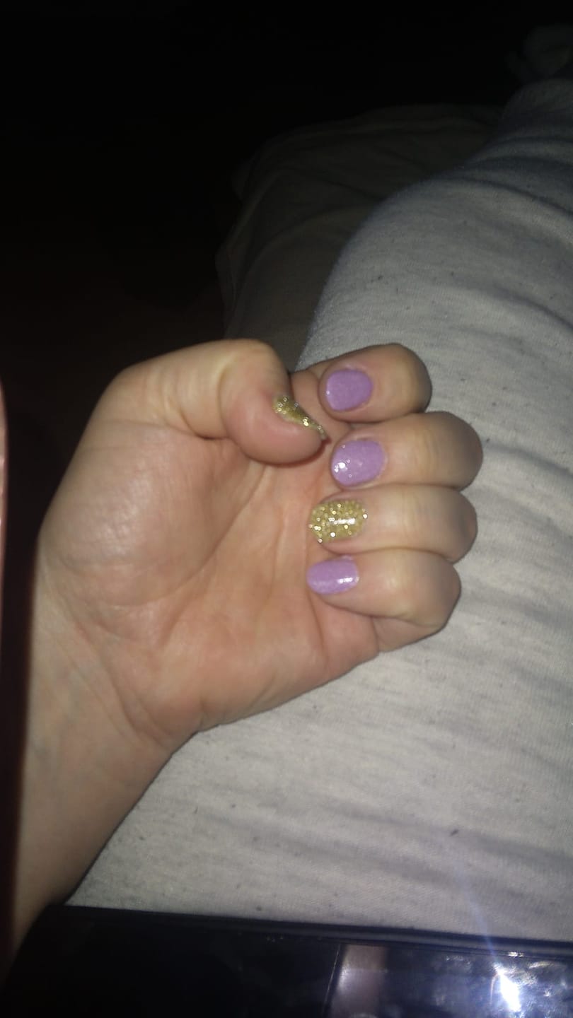 Customer photo review of Peach Sorbet Dipping Powder