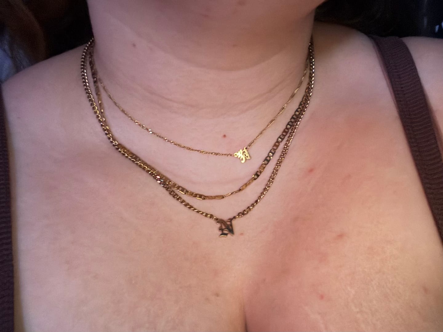 Customer photo review of Cuban Initial Necklace