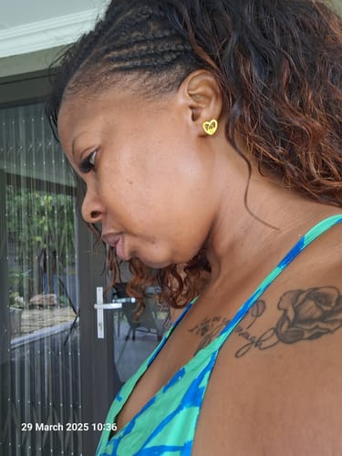 Customer photo review of Gold Thando Studs