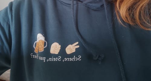 Customer photo review of Schere, Stein, paar Bier? - Damen Hoodie