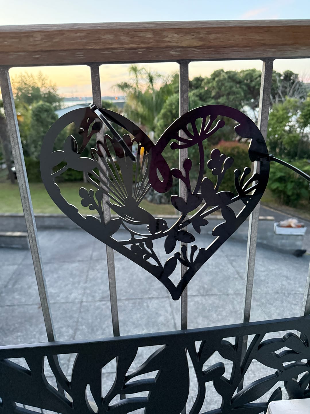 Customer photo review of Pohutukawa Fantail Heart Wall Art