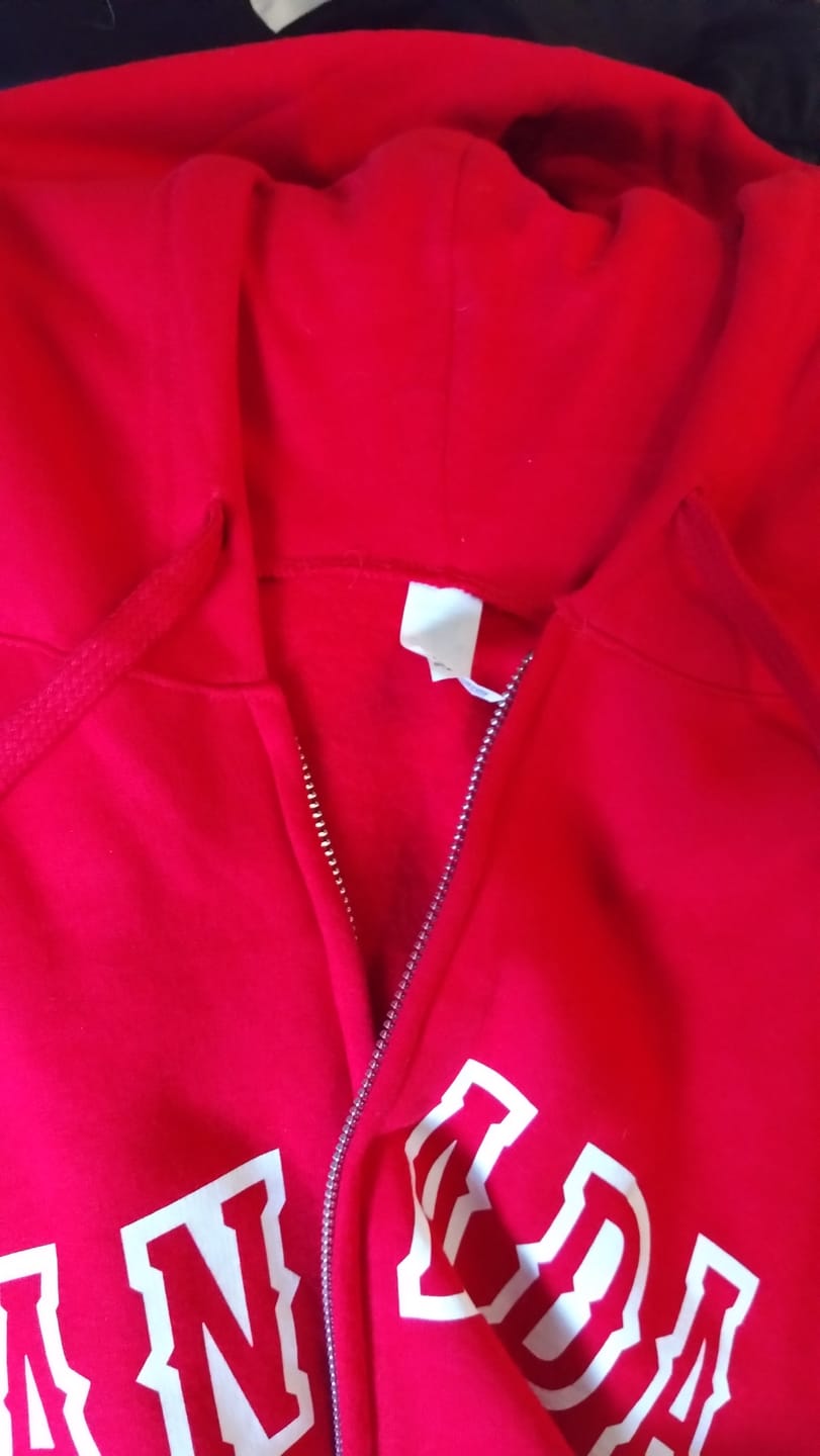 Customer photo review of Canada Maple Leaf Sleeve Zip Hoodie