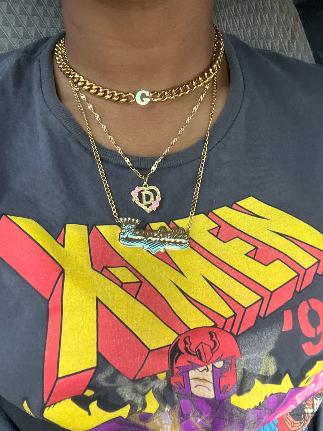 Customer photo review of Double Plated Royal Name Necklace w/ Cuban Chain
