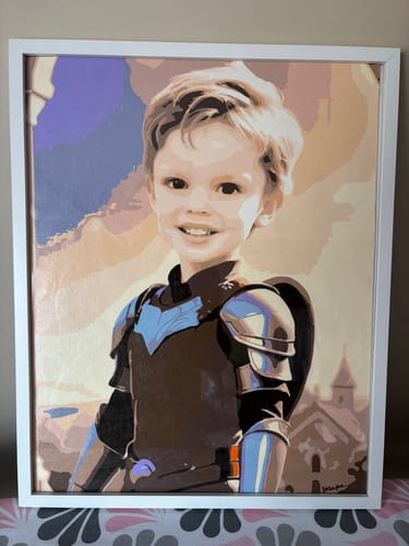 Customer photo review of "Young Knight" Paint by Numbers Kit