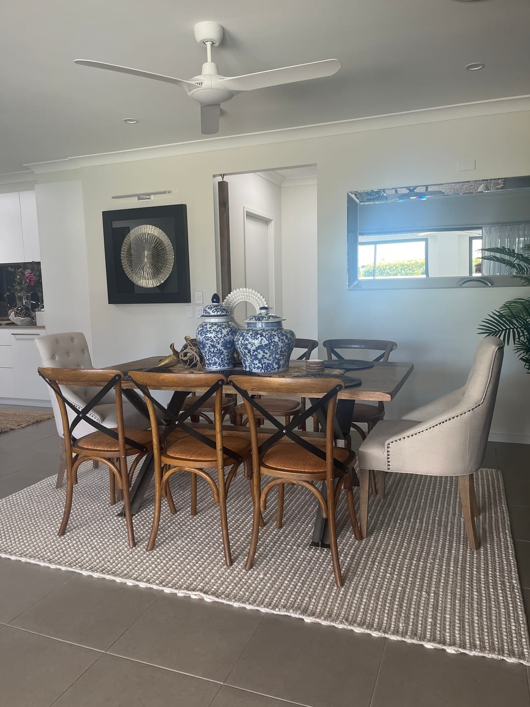 Customer photo review of Leopold Upholstered Linen Dining Chair