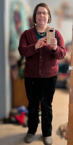 Customer photo review of Emerson Straight Leg Pants Petite - Black