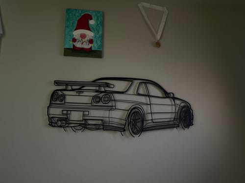 Customer photo review of R34 GTR Nismo Angle Silhouette Metal Wall Art