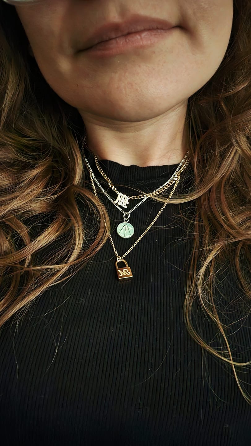 Customer photo review of Cuban Initial Necklace