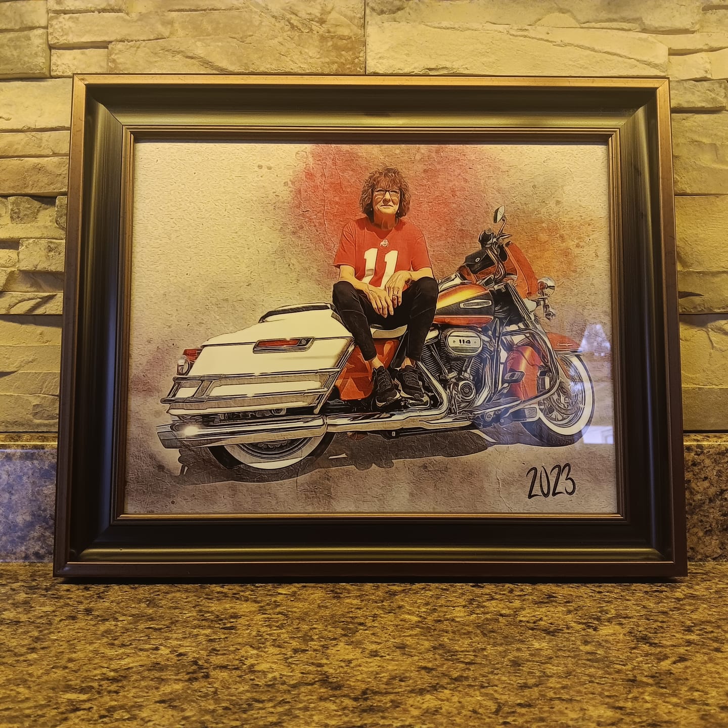 Customer photo review of Personalized Motocycle photo Painting