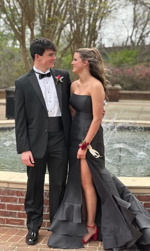 Customer photo review of The Jameson - Feather Bow Tie