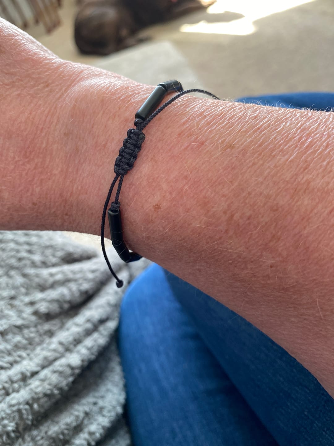 Customer photo review of Buddha Stones Black Onyx Bead Support Protection Bracelet