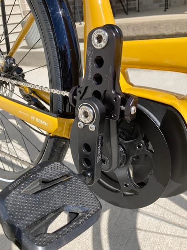 Customer photo review of Easy Knees Pedal Swing and Crank Shortener Kit (One Side)