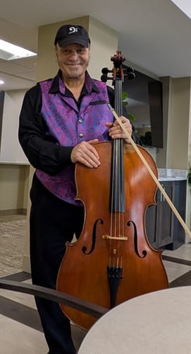 Customer photo review of Barry Wang Purple Blue Floral Mens Button Up Vest