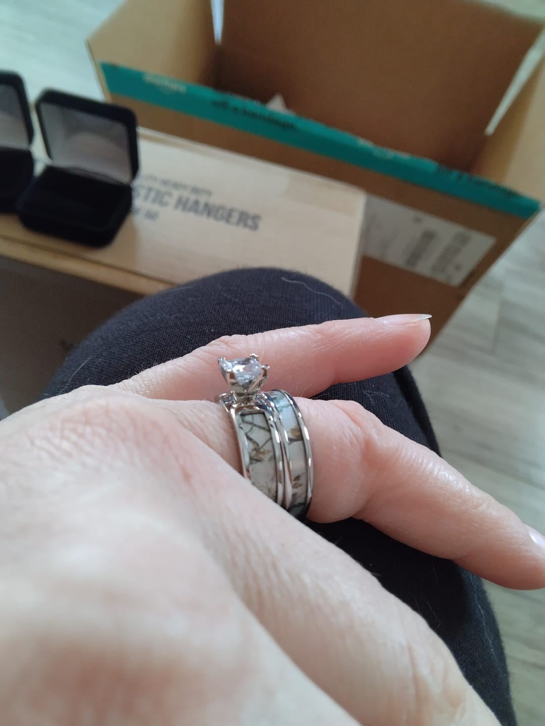 Customer photo review of Realtree 8mm Bezel Ring with Real Diamond