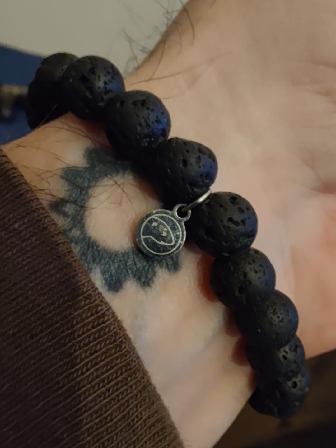Customer photo review of Lava Rock Bracelet