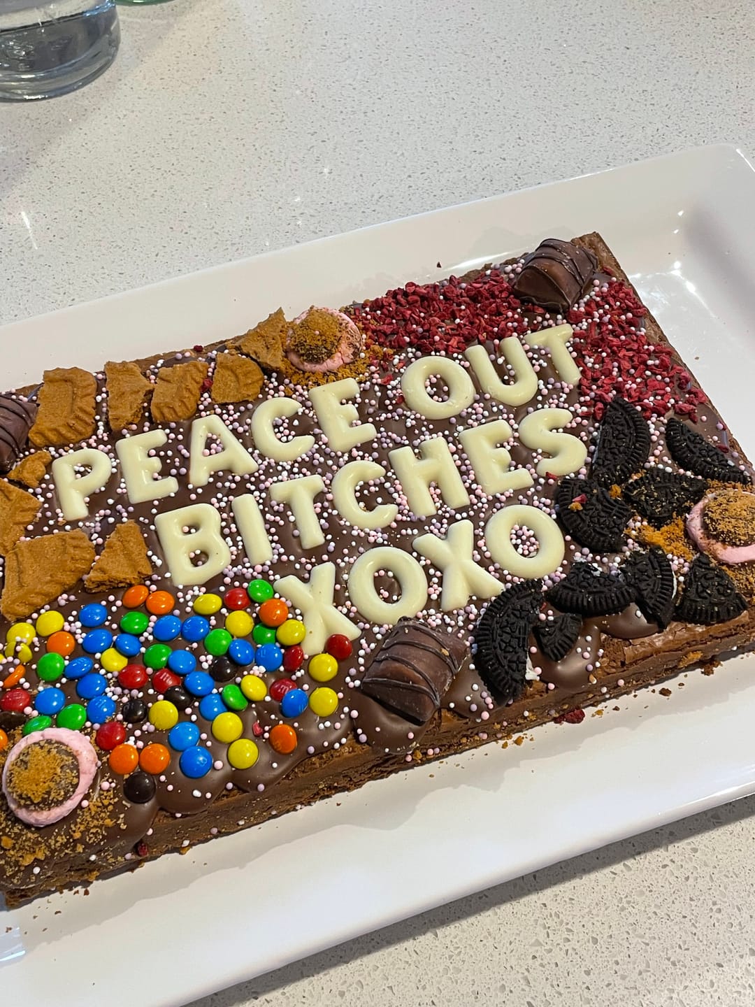 Customer photo review of Mega custom message loaded brownie