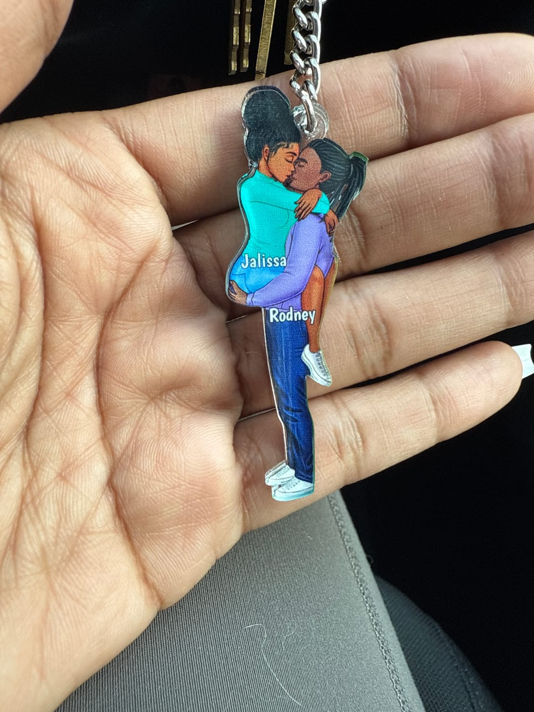 Customer photo review of Personalized Keychain, Couple Portrait, Firefighter, Nurse, Police Officer, Teacher, Gifts by Occupation