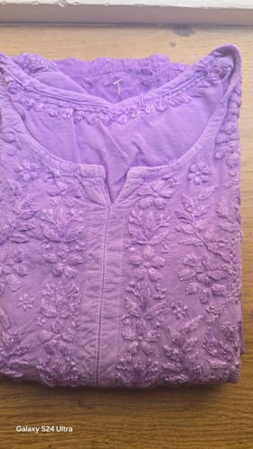 Customer photo review of Farhaa Lavender Ombre Long Rayon Kurta