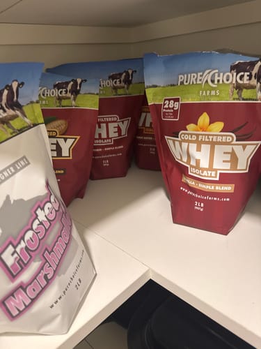 Customer photo review of Whey Protein Isolate Flight   Try all 5 flavors!