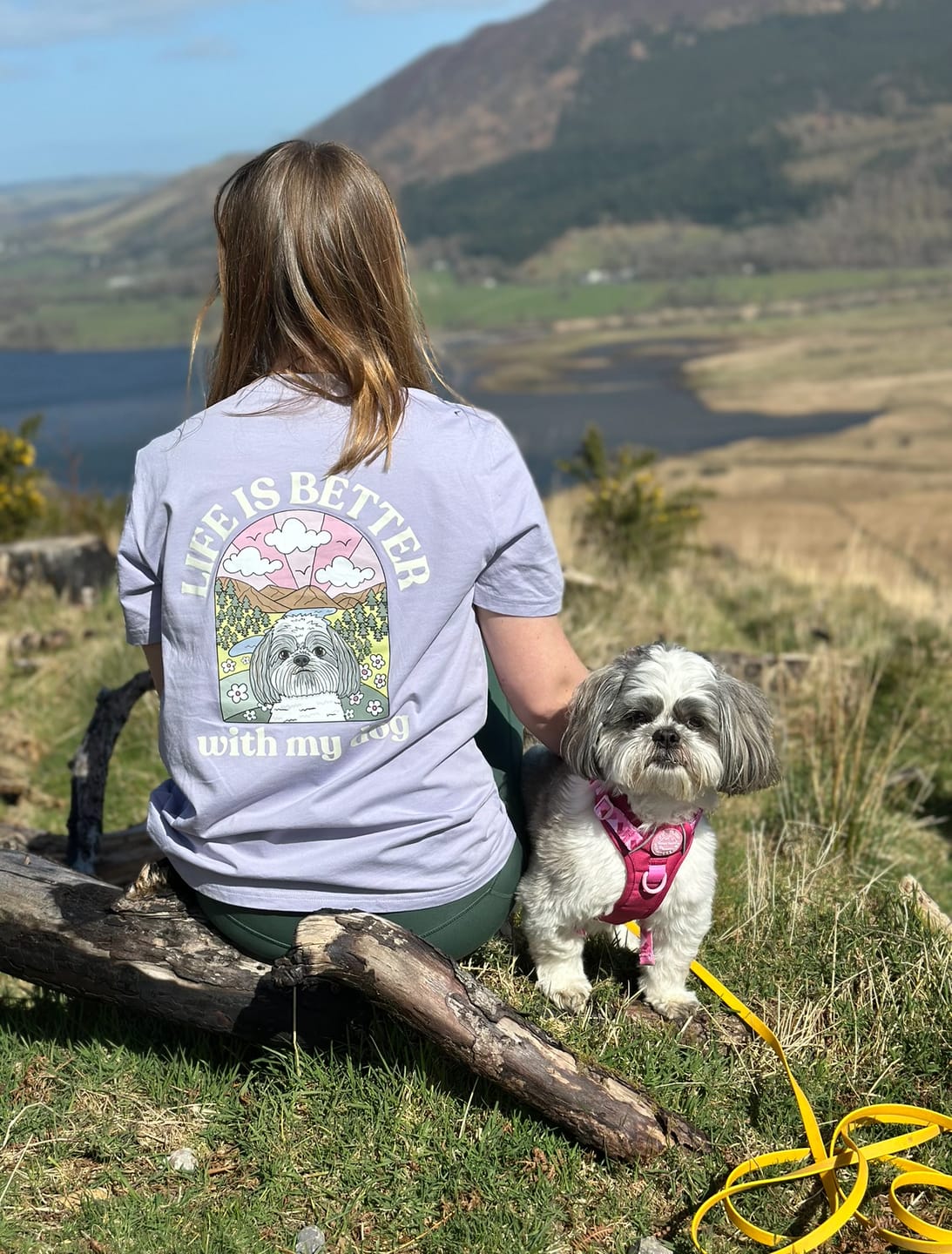 Customer photo review of Personalised Life Is Better With Your Dog T Shirt