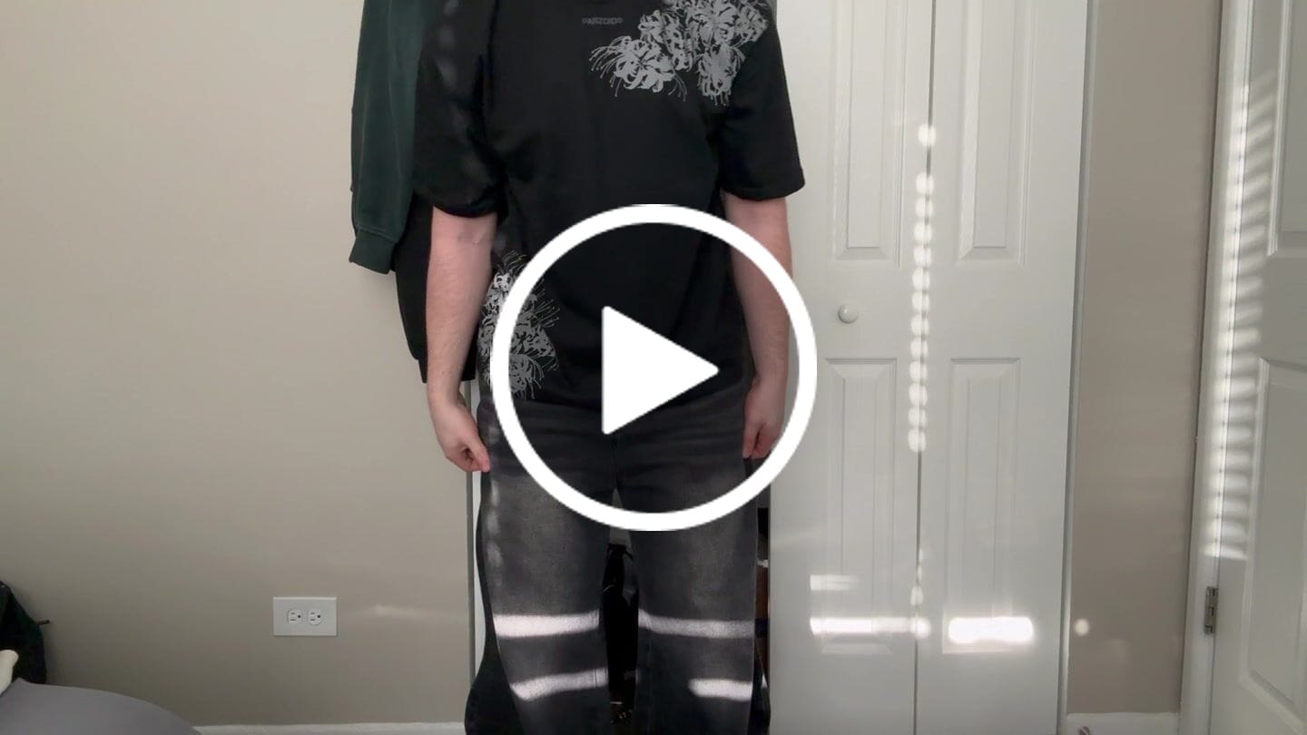 Customer video review of INFLATION Brand Washed Baggy Denim Pants