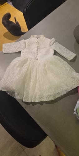 Customer photo review of Girl White Long Sleeve Stand Collar Lace Princess Dresses Baby Girl Formal Dresses