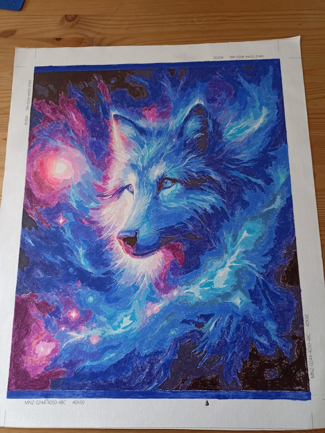 Customer photo review of Malen nach Zahlen - Leuchtender Wolf