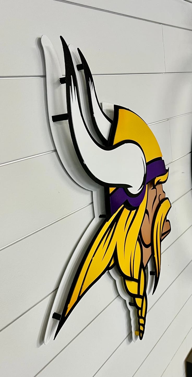 Customer photo review of Minnesota Vikings "Norseman" 3D Vintage Metal Wall Art