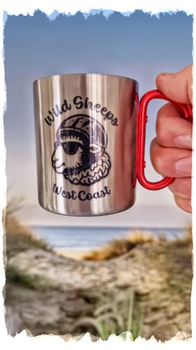 Customer photo review of TassenExpress - Karabiner Edelstahl-Tasse mit Logo Groß 325ml