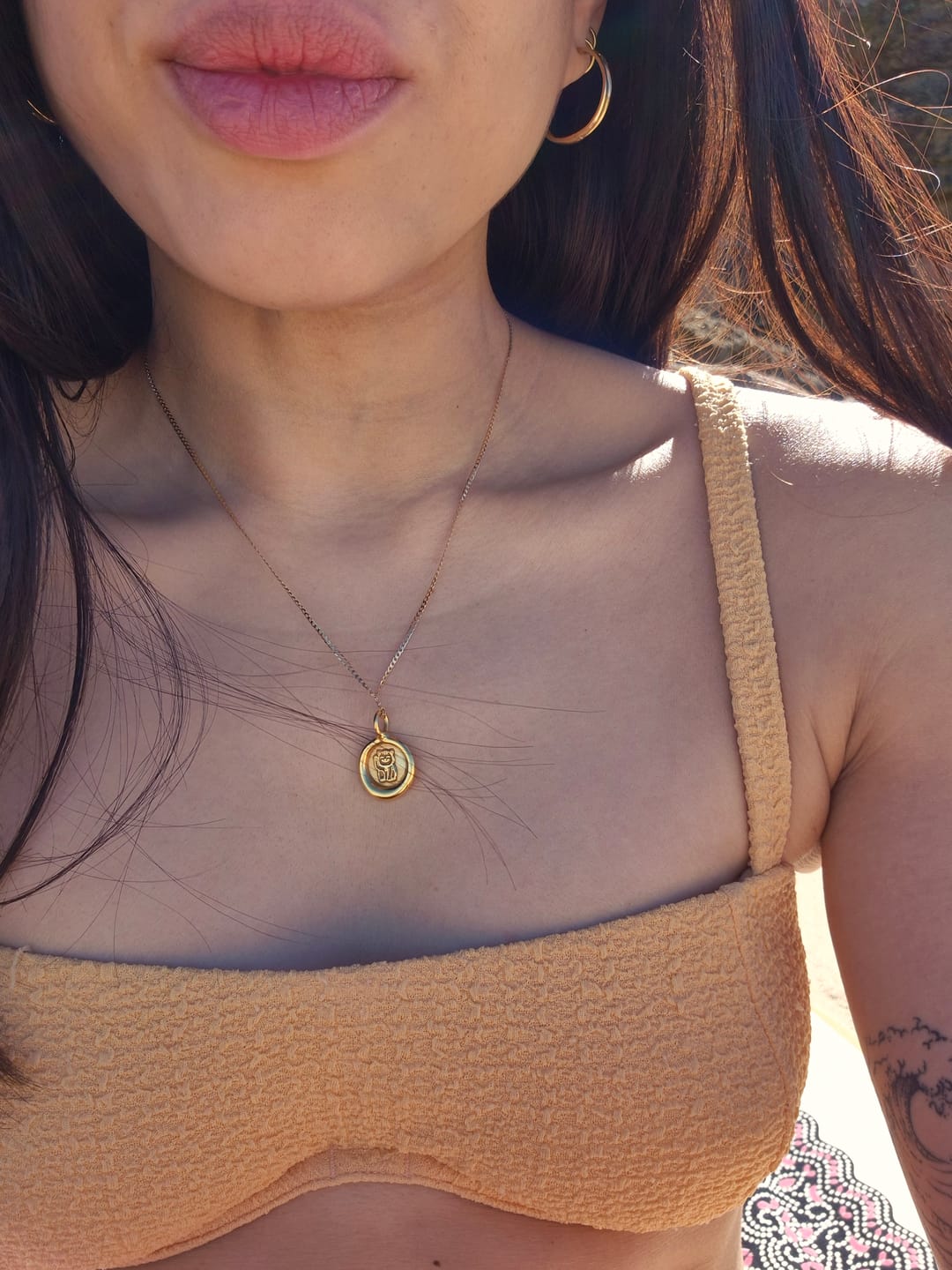Customer photo review of Lucky Cat Charm Pendant Necklace
