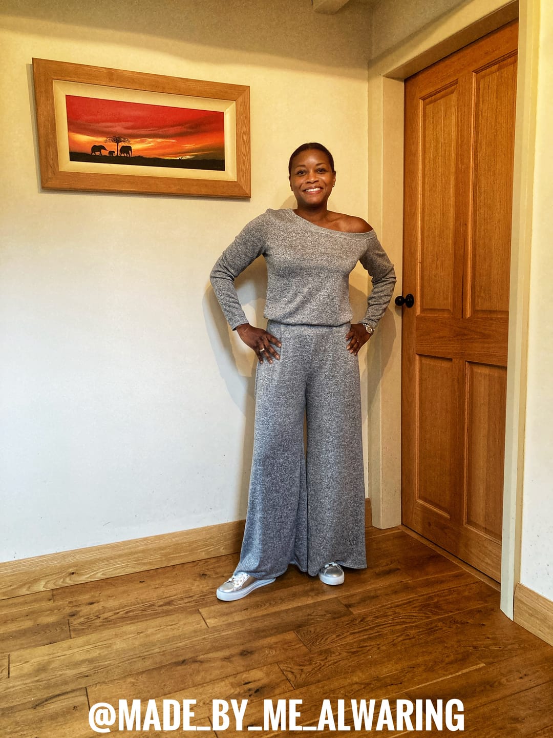 Customer photo review of Grey Melange Knit Stretch Fabric