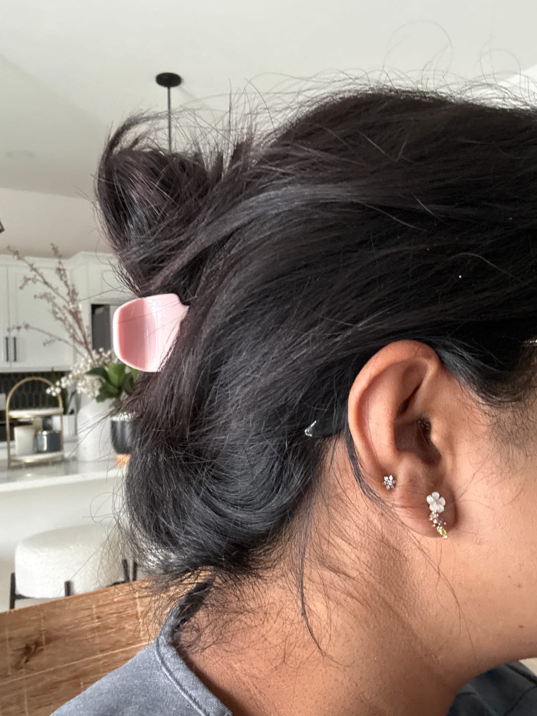 Customer photo review of Crystal White Blossom Earrings