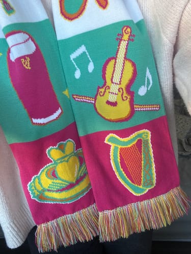 Customer photo review of Symbols of Éire Scarf | Aoife Cawley Art