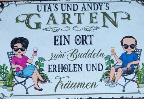 Customer photo review of Personalisiertes Gartenschild mit Namen Anpassbar